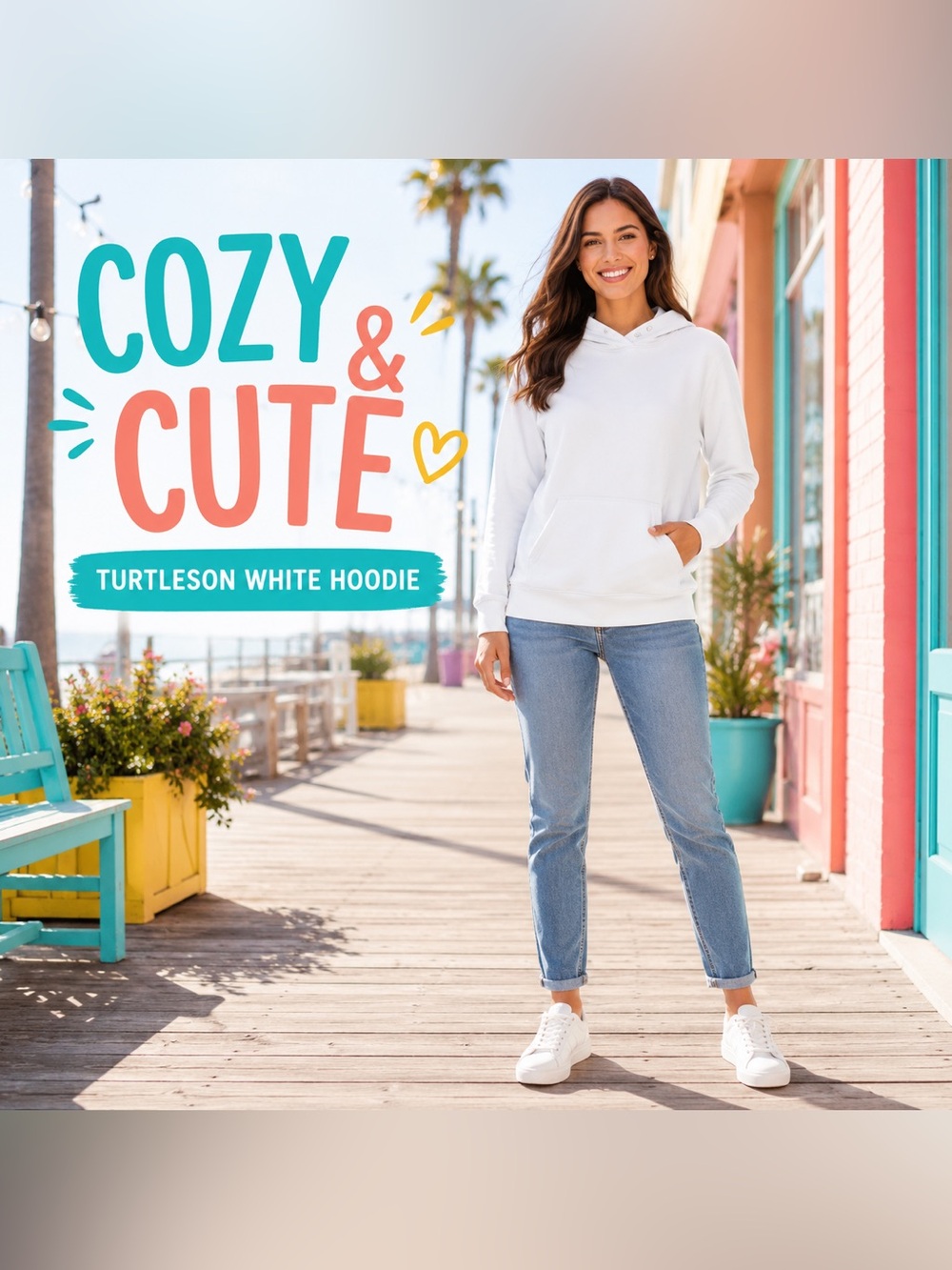 Unisex Classic White Pullover Hoodie with Kangaroo Pocket